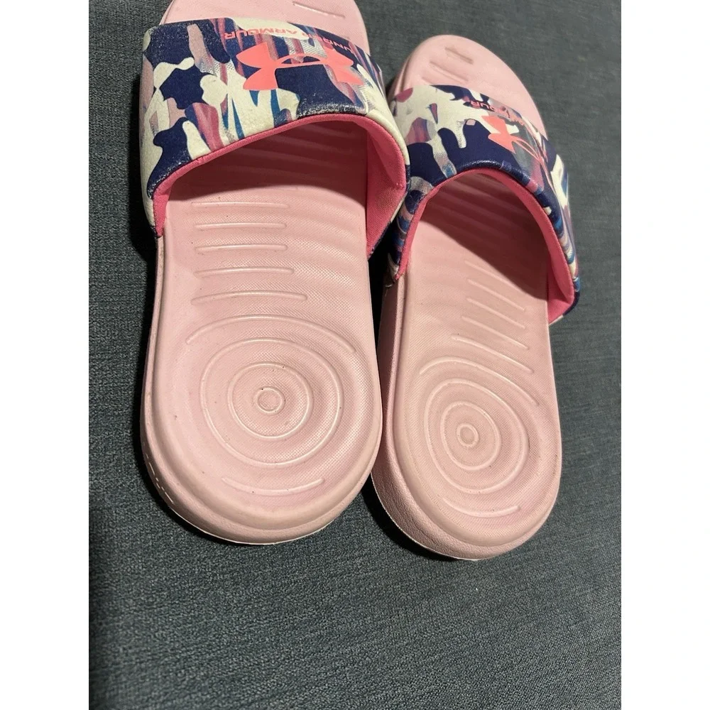 Under Armour Ansa Girls Pink Slides Size 3Y